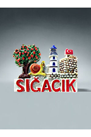 SIĞACIK Temalı Kabartmalı Polyester Magnet 7,5cm x 5,5cm Kırmızı