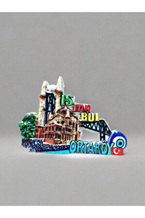 İstanbul / Ortaköy Temalı Kabartmalı Polyester Magnet 8cm X 6,5cm