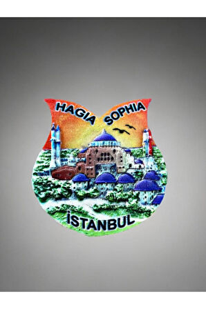 İSTANBUL / AYASOFYA Temalı Polyester Magnet 6,5cm x 7cm.