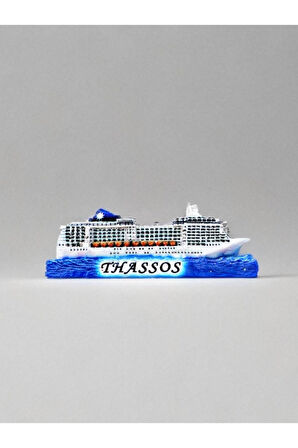 THASSOS Temalı Kabartmalı Polyester Magnet 10cm x 4cm