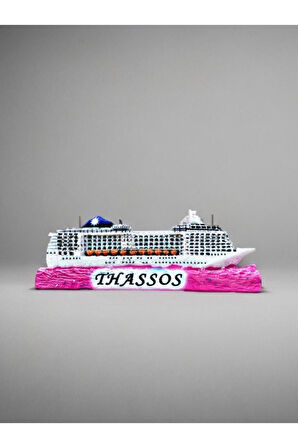 THASSOS Temalı Kabartmalı Polyester Magnet 10cm x 4cm