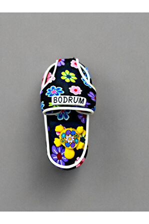 BODRUM Temalı Hamur Magnet 4cm x 7cm Siyah