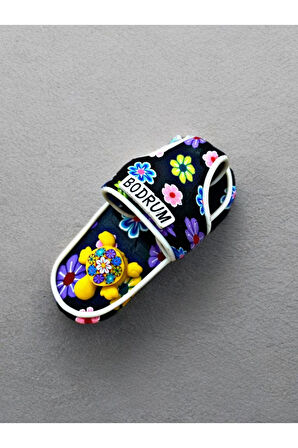 BODRUM Temalı Hamur Magnet 4cm x 7cm Siyah