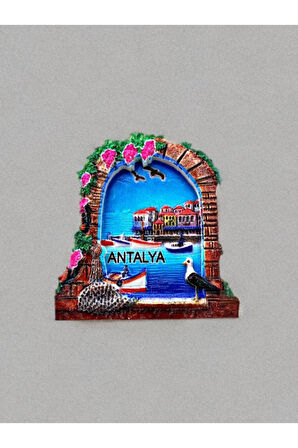 ANTALYA Temalı Kabartmalı Polyester Magnet 6,5cm x 8cm