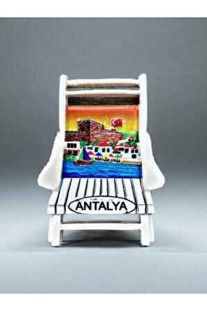 ANTALYA Temalı Kabartmalı Polyester Magnet 6cm x 8cm Turuncu