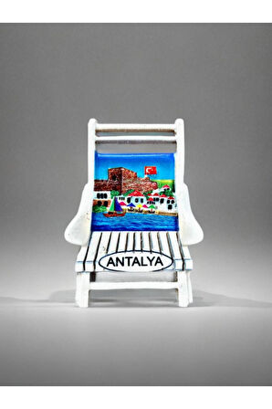 ANTALYA Temalı Kabartmalı Polyester Magnet 6cm x 8cm Turuncu