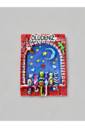 Ölüdeniz Temalı Kabartmalı Polyester Magnet 5cm X 7cm
