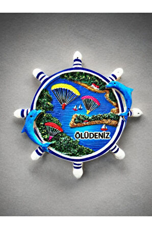 Ölüdeniz Temalı Kabartmalı Polyester Magnet 8cm X 8cm