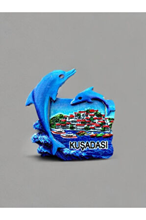 KUŞADASI Temalı Kabartmalı Polyester Magnet 6cm x 7cm.