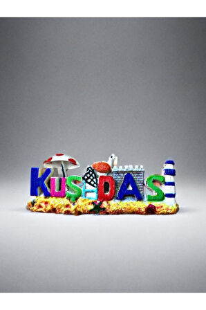 KUŞADASI Temalı Kabartmalı Polyester Magnet 10cm x 4cm