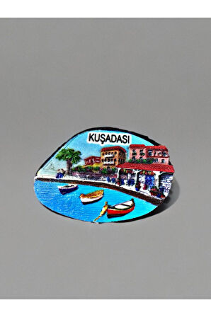 KUŞADASI Temalı Kabartmalı Polyester Magnet 7,5cm x 5cm