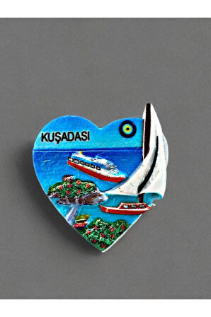KUŞADASI Temalı Kabartmalı Polyester Magnet 6,5cm x 6,5cm