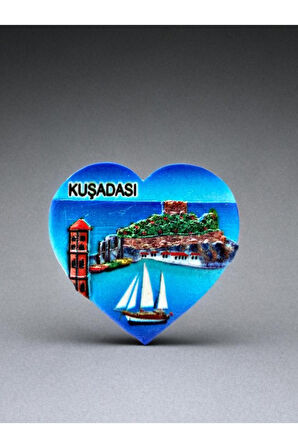 KUŞADASI Temalı Kabartmalı Polyester Magnet 7cm x 7cm