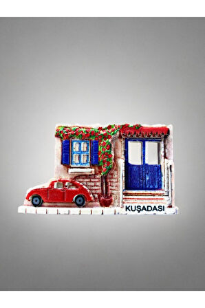 KUŞADASI Temalı Kabartmalı Polyester Magnet 9cm x 5cm