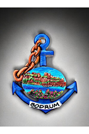 BODRUM Temalı Kabartmalı Polyester Magnet 7cm x 8,5cm