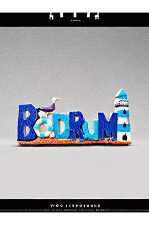 BODRUM Temalı Kabartmalı Polyester Magnet 9,5cm x 4,5cm