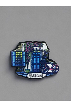 SAKLIKENT Temalı Ahşap 3D Magnet 7,5cm x 5,5cm