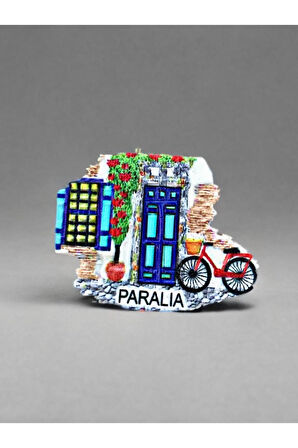 PARALIA Temalı Kabartmalı Polyester Magnet Buzdolabı Süsü 7cm x 5,5 cm