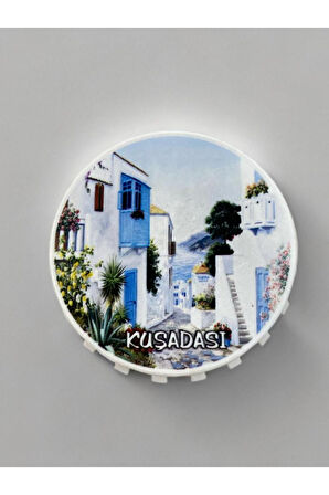 KUŞADASI Temalı Kapak Şeklinde Açacak Magnet Şişe Açacağı Pembe