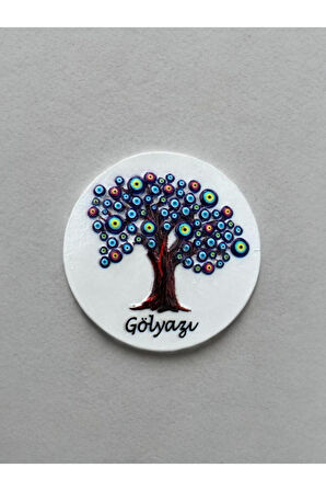 GÖLYAZI Temalı Kabartmalı Polyester Magnet 6,5 cm çap