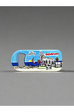 BODRUM Temalı Magnet Şişe Açacağı Buzdolabı Süsü Lacivert