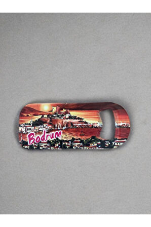 BODRUM Temalı Magnet Şişe Açacağı Buzdolabı Süsü Pembe