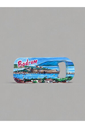 BODRUM Temalı Magnet Şişe Açacağı Buzdolabı Süsü Turkuaz