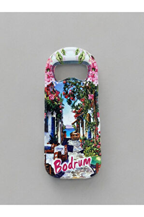 BODRUM Temalı Magnet Şişe Açacağı Buzdolabı Süsü Turkuaz