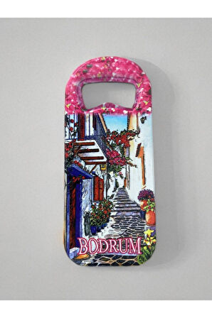 BODRUM Temalı Magnet Şişe Açacağı Buzdolabı Süsü Turkuaz