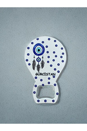 GÜRCİSTAN Temalı Nazar Baskılı Magnet Şişe Açacağı Buzdolabı Süsü