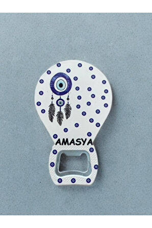 AMASYA Temalı Nazar Baskılı Magnet Şişe Açacağı Buzdolabı Süsü