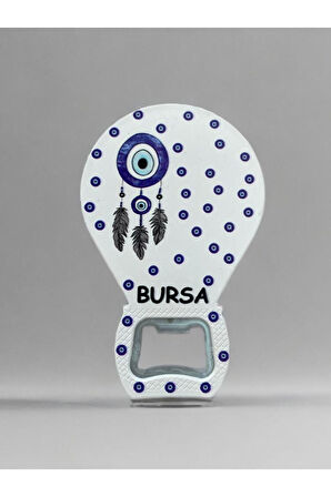 BURSA Temalı Nazar Baskılı Magnet Şişe Açacağı Buzdolabı Süsü