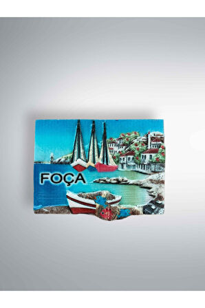 FOÇA Temalı Kabartmalı Polyester Magnet Buzdolabı Süsü Beyaz