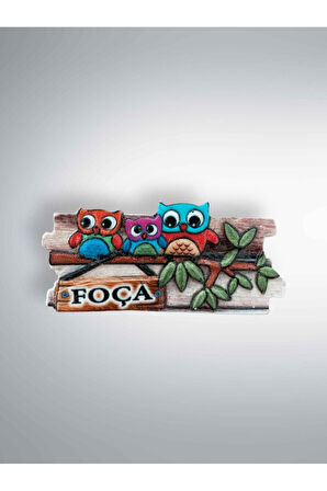 FOÇA Temalı Kabartmalı Polyester Magnet Buzdolabı Süsü Mavi