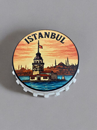 İSTANBUL Temalı Kapak Şeklinde Açacak Magnet Şişe Açacağı