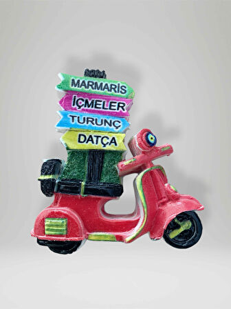 MARMARİS / İÇMELER / TURUNÇ / DATÇA Temalı Polyester Magnet Buzdolabı Süsü