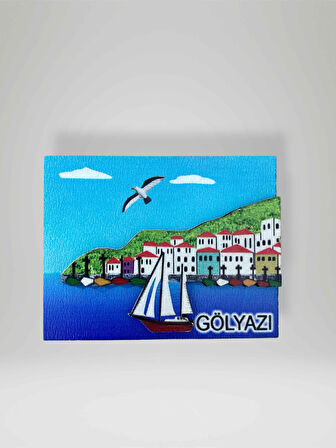 GÖLYAZI Temalı 3D Ahşap Magnet Lazer Kesim Buzdolabı Süsü