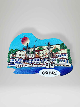 GÖLYAZI Temalı 3D Ahşap Magnet Lazer Kesim Buzdolabı Süsü