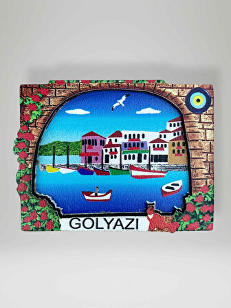 GÖLYAZI Temalı 3D Ahşap Magnet Lazer Kesim Buzdolabı Süsü