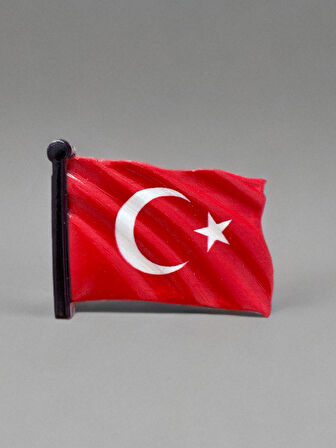 TÜRK BAYRAĞI Temalı Polyester Magnet AY YILDIZ Buzdolabı Süsü 7,5cm x 6cm Bayrak