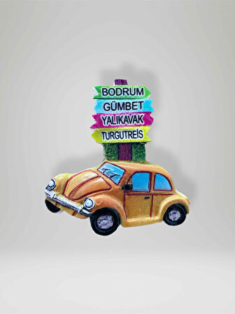 BODRUM / GÜMBET / YALIKAVAK / TURGUTREİS Temalı Kabartmalı Polyester Magnet