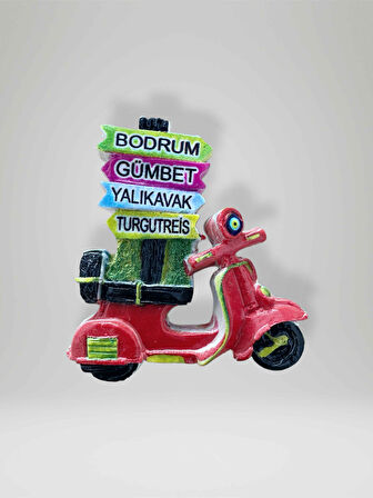 BODRUM / GÜMBET / YALIKAVAK / TURGUTREİS Temalı Kabartmalı Polyester Magnet