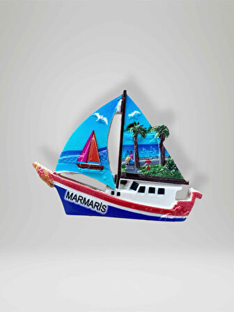 MARMARİS Temalı Polyester Magnet Buzdolabı Süsü