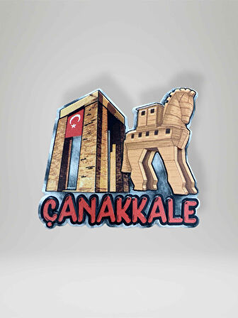 ÇANAKKALE Temalı Kabartmalı Polyester Magnet Buzdolabı Süsü