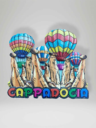 CAPPADOCIA ( KAPADOKYA ) Temalı Kabartmalı Polyester Magnet Buzdolabı Süsü