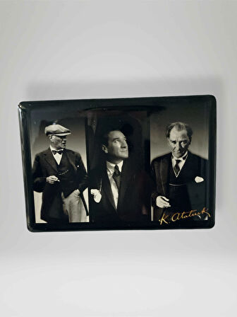 ATATÜRK Temalı Dikdörtgen Magnet Buzdolabı Süsü 80x55 mm
