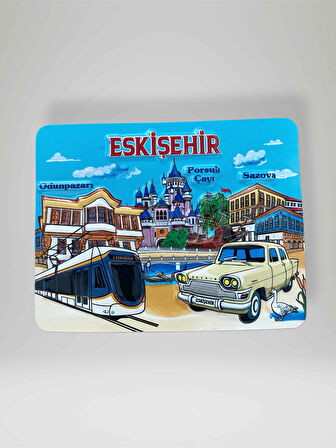 ESKİŞEHİR Temalı Kabartma PVC Magnet Buzdolabı Süsü 90x70cm