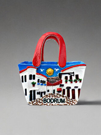 BODRUM Temalı Polyester Kabartma Magnet Buzdolabı Süsü