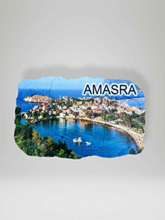 AMASRA Temalı Çatlatma Polyester Magnet Buzdolabı Süsü