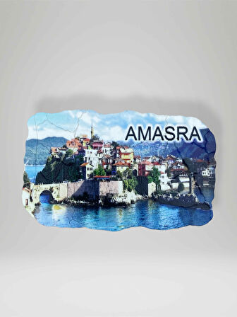 AMASRA Temalı Çatlatma Polyester Magnet Buzdolabı Süsü